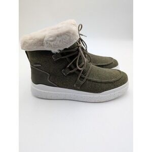 Romika Snow Boots Womens Size 9 Green Wool Ankle Faux Fur Lined Comfort New